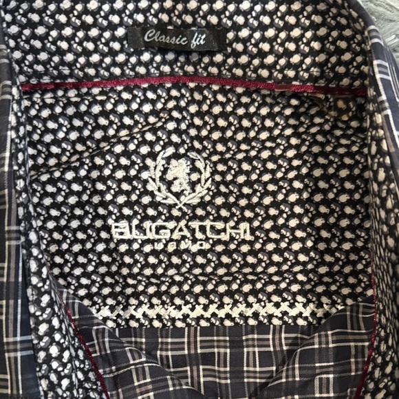 Bugatchi Black and Gray Casual Button Down Shirt - Picture 2 of 8